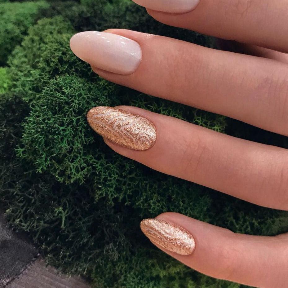 Sparkling Champagne New Year Nails That Shine