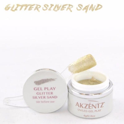 Akzentz Gel Play - Glitter Silver Sand - The Nail Hub