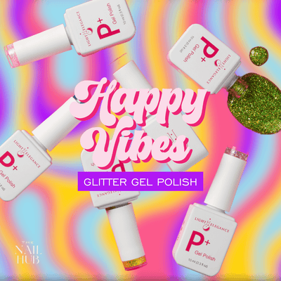 Light Elegance P+ Soak-Off Glitter Gel Polish - Happy Vibes Collection + FREE Base and Top - The Nail Hub