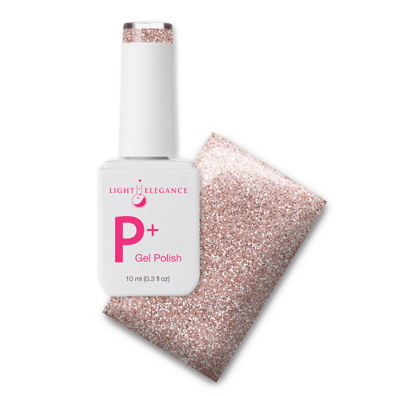 Light Elegance P+ Soak-Off Glitter Gel Polish - Nudie - The Nail Hub