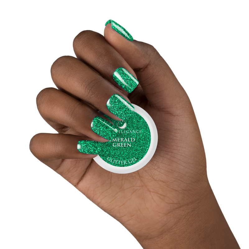 Light Elegance Glitter Gel - Emerald Green - The Nail Hub