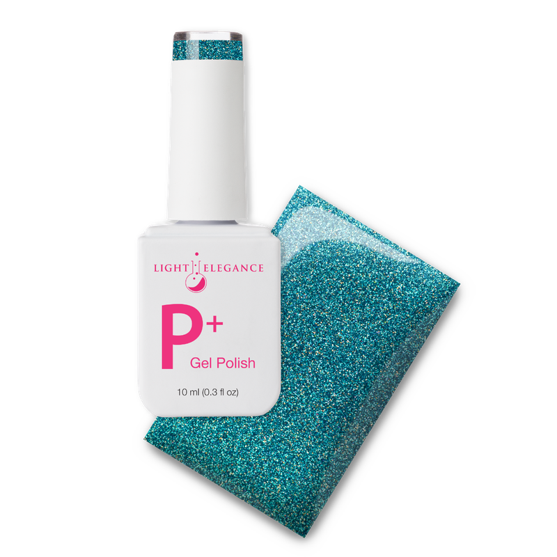 Light Elegance P+ Soak-Off Glitter Gel Polish - Blast Off Blue - The Nail Hub