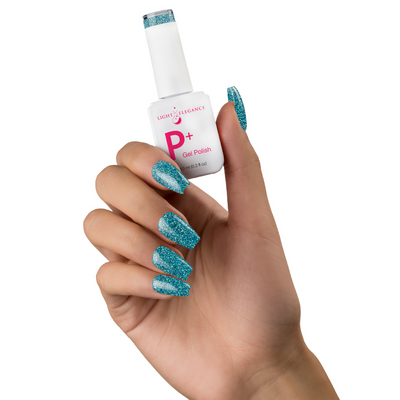 Light Elegance P+ Soak-Off Glitter Gel Polish - Blast Off Blue - The Nail Hub
