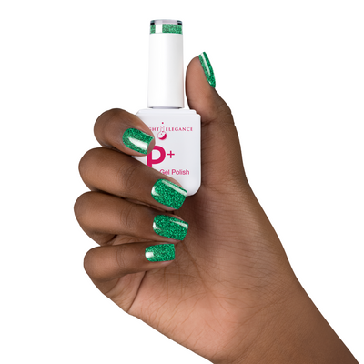 Light Elegance P+ Soak-Off Glitter Gel Polish - Emerald Green - The Nail Hub