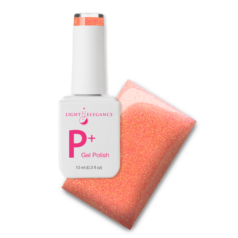 Light Elegance P+ Soak-Off Glitter Gel Polish - Orange Crush - The Nail Hub