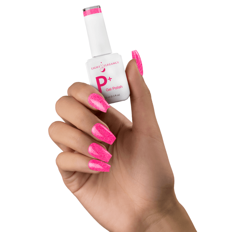 Light Elegance P+ Soak-Off Glitter Gel Polish - Pinch Me Pink - The Nail Hub
