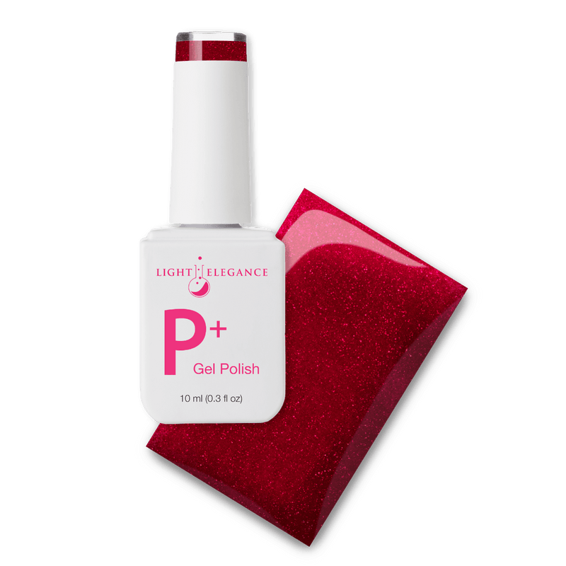Light Elegance P+ Soak-Off Glitter Gel Polish - Red Chandelier - The Nail Hub