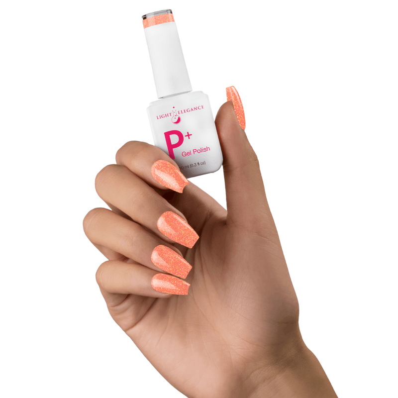 Light Elegance P+ Soak-Off Glitter Gel Polish - Orange Crush - The Nail Hub