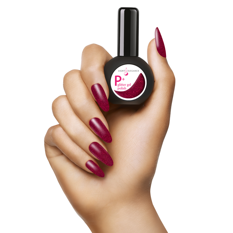 Light Elegance P+ Soak-Off Glitter Gel Polish - Caught Red Handed - The Nail Hub