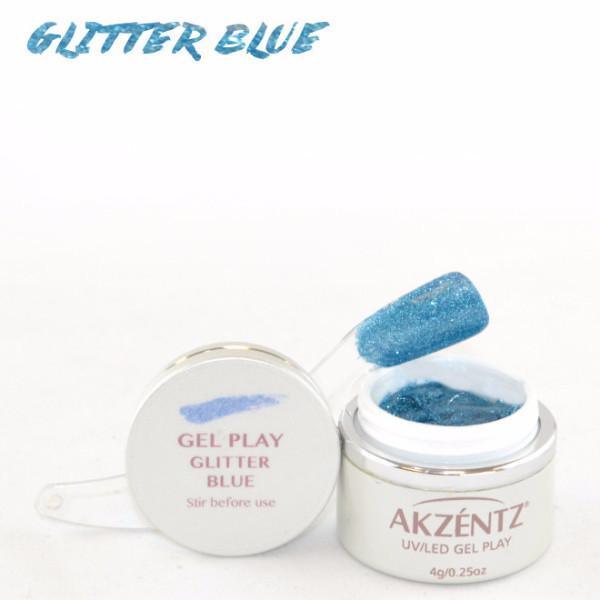Akzentz Gel Play - Glitter Blue - The Nail Hub