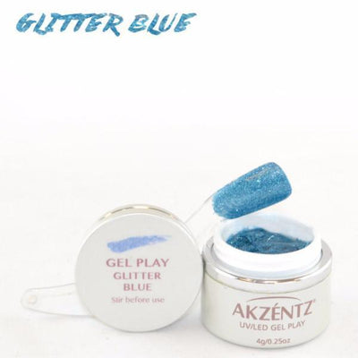 Akzentz Gel Play - Glitter Blue - The Nail Hub