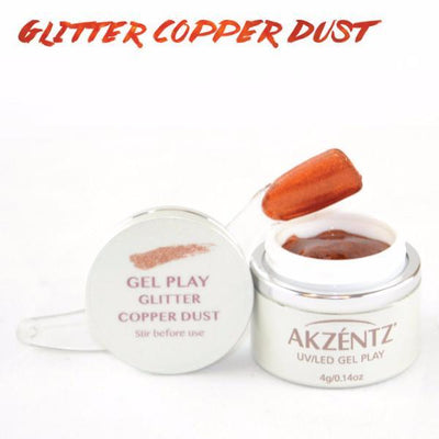 Akzentz Gel Play - Glitter Copper Dust - The Nail Hub