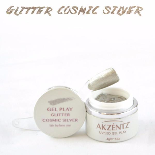 Akzentz Gel Play - Glitter Cosmic Silver - The Nail Hub