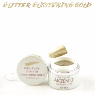 Akzentz Gel Play - Glitter Glistening Gold - The Nail Hub