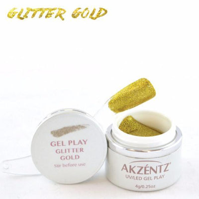 Akzentz Gel Play - Glitter Gold - The Nail Hub