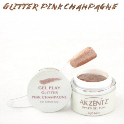 Akzentz Gel Play - Glitter Pink Champagne - The Nail Hub