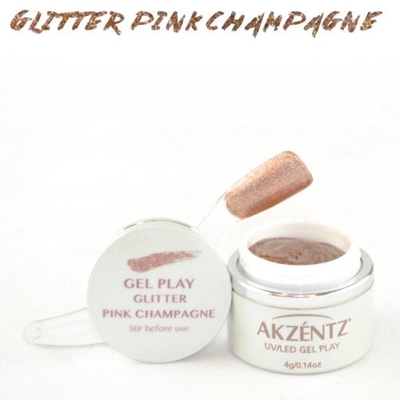 Akzentz Gel Play - Glitter Pink Champagne - The Nail Hub