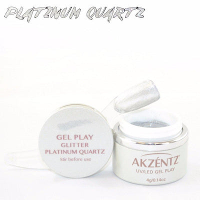 Akzentz Gel Play - Glitter Platinum Quartz - The Nail Hub