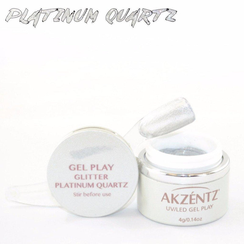 Akzentz Gel Play - Glitter Platinum Quartz - The Nail Hub