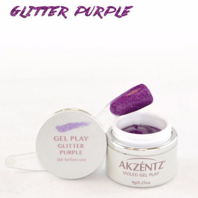 Akzentz Gel Play - Glitter Purple - The Nail Hub