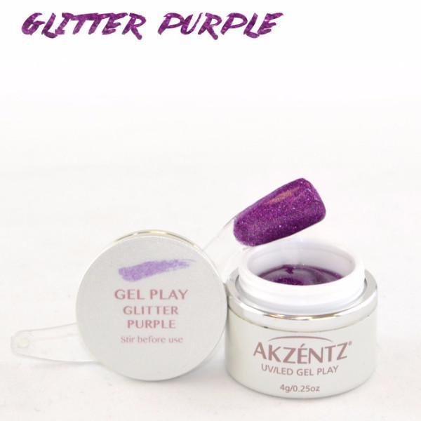 Akzentz Gel Play - Glitter Purple - The Nail Hub