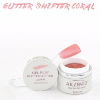 Akzentz Gel Play - Glitter Shifter Coral - The Nail Hub