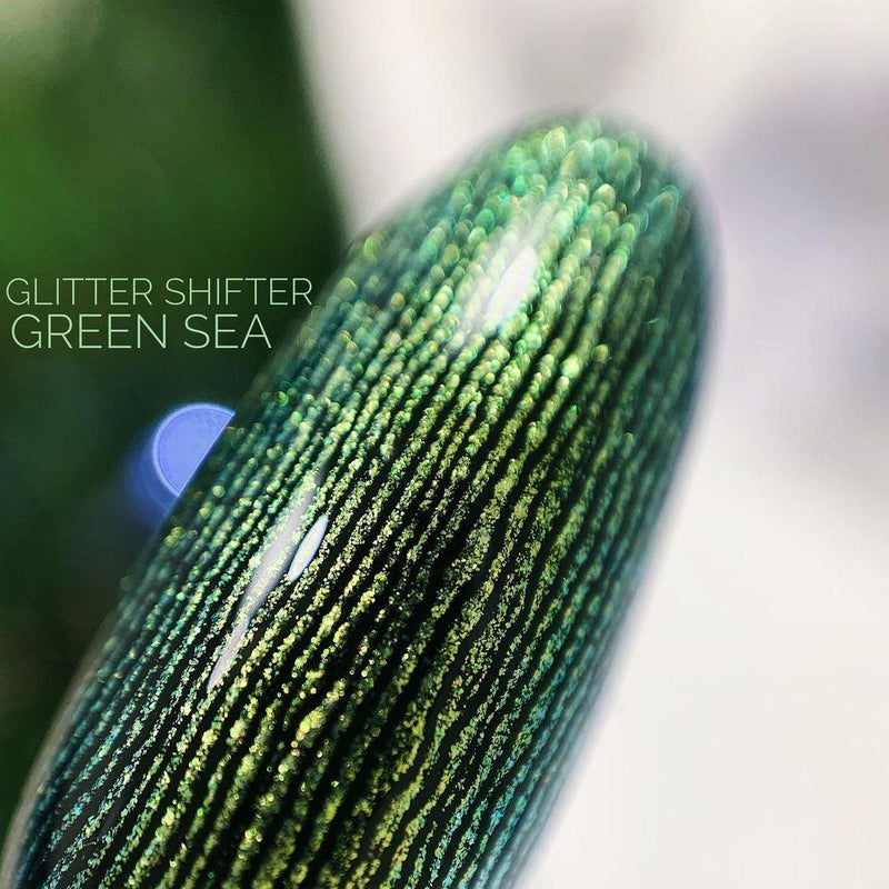 Akzentz Gel Play - Glitter Shifter Green Sea - The Nail Hub