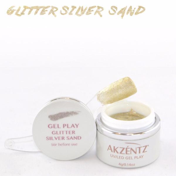 Akzentz Gel Play - Glitter Silver Sand - The Nail Hub