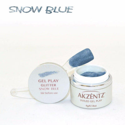 Akzentz Gel Play - Glitter Snow Blue - The Nail Hub