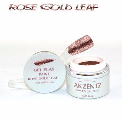 Akzentz Gel Play - Glitz Rose Gold Leaf - The Nail Hub