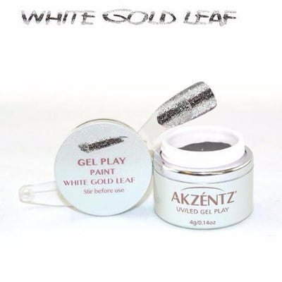 Akzentz Gel Play - Glitz White Gold Leaf - The Nail Hub