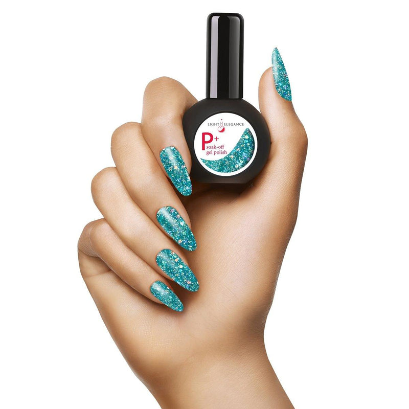 Light Elegance P+ Soak-Off Glitter Gel Polish - De-Ja-Blue - The Nail Hub